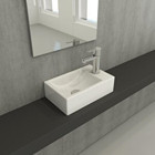 Bocchi 1419-001-0126 Klasik Tekli Seramik Tezgah Üstü Dikdörtgen Lavabo Beyaz