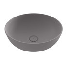 Bocchi Slim Line Klasik Tekli 38 cm Seramik Tezgah Üstü Yuvarlak Lavabo Mat Gri