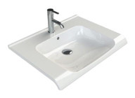 Lena Anova Klasik Tekli 65 cm Seramik Tezgah Üstü Asimetrik Lavabo Beyaz