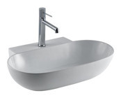Lena E-4012 Klasik Tekli 55 cm Porselen Tezgah Üstü Oval Lavabo Beyaz