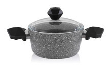 Schafer Cory Cam Kapaklı Granit 26 cm Derin Tencere