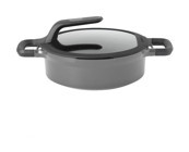 Berghoff Gem Stay Cool Gri İndüksiyonlu Cam Kapaklı Alüminyum 28 cm Karnıyarık Tenceresi