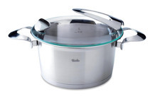 Fissler Solea İndüksiyonlu Cam Kapaklı Çelik 24 cm Derin Tencere