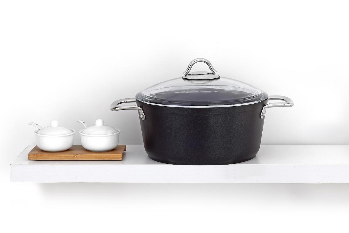 Bonera Pro Plus Cam Kapaklı Titanyum 28 cm Karnıyarık Tenceresi