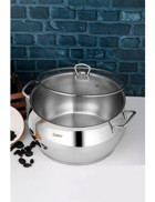 Cooker Ckr908 Lara Cam Kapaklı Çelik 28 cm Derin Tencere