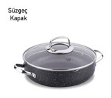 Korkmaz Galaksi Cam Kapaklı Granit 24 cm Karnıyarık Tenceresi