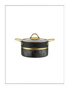 Brioni SLS-132 Selection Plus Cam Kapaklı Granit 24 cm Derin Tencere