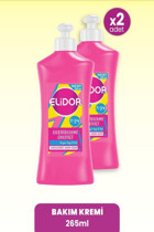 Elidor 7/24 Argan Yağı-Bal Silikonsuz Sülfatsız Elektriklenme Karşıtı Tuzsuz Boyalı Tüm Saçlar için Durulanmayan Kadın Saç Kremi 2x265 ml