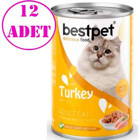 Bestpet Hindi Eti Parça Etli Yetişkin Yaş Kedi Maması 12x400 gr
