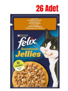 Felix Sensations Havuç-Tavuk Jöleli Yetişkin Yaş Kedi Maması 26x85 gr