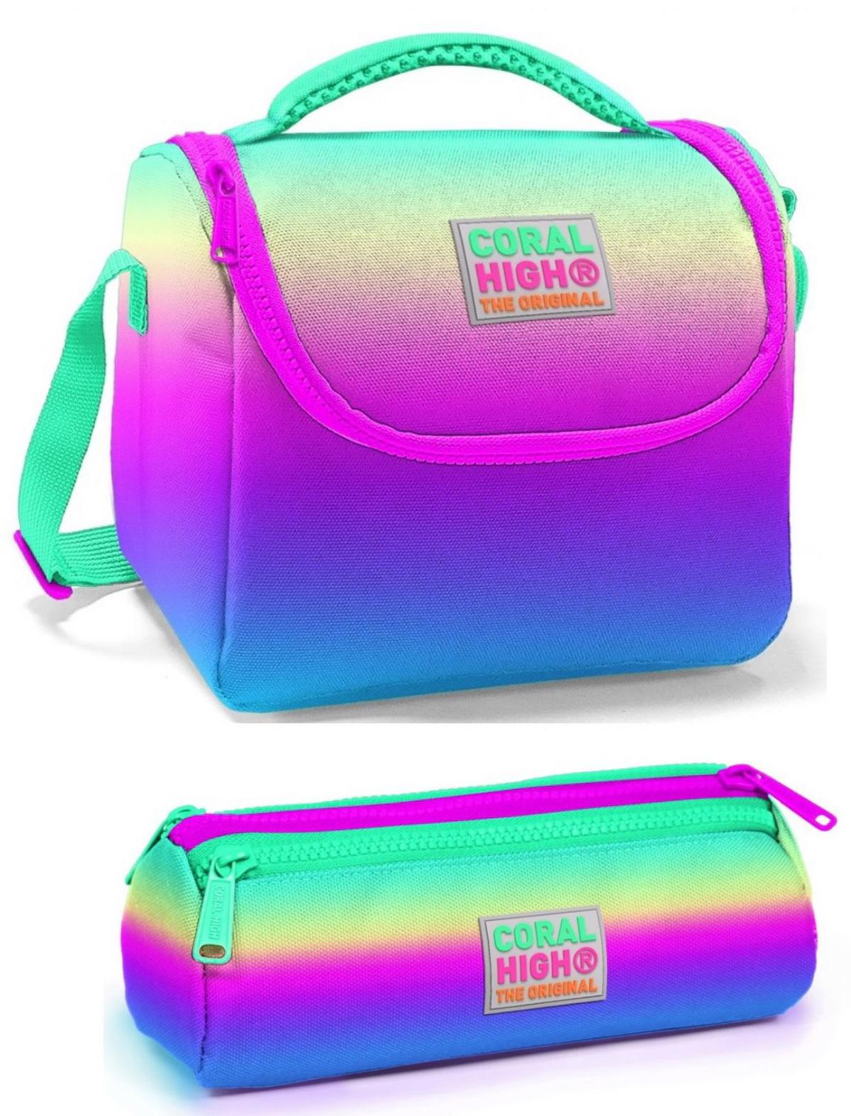 Coral High Gradient Termoslu Mor - Yeşil Beslenme Çantası
