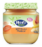 Hero Baby Tahıllı Glutensiz Organik Muzlu-Şeftali Kavanoz Maması 120 gr