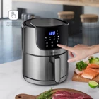 Homend 2502H Airfryer 5 lt Tek Hazneli Led Ekranlı Yağsız Sıcak Hava Fritözü İnox