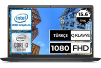 Dell Inspiron 15 3511 Dahili Intel UHD Graphics Intel Core i3 1115G4 8 GB Ram 512 GB SSD 15.6 inç Full HD Windows 10 Home Laptop