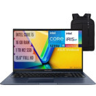 Asus Vivobook X1502ZA-EJ16441 Dahili Intel Iris Xe Graphics Eligible Intel Core i5 1235U 16 GB Ram 1 TB SSD 15.6 inç Full HD Windows 11 Pro Laptop + Notebook Çanta