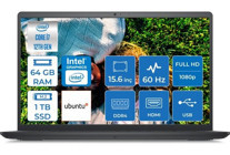 Dell Inspiron 3520 I35201013U022 Dahili Intel Iris Xe Graphics Eligible Intel Core i7 1255U 64 GB Ram 1 TB SSD 15.6 inç Full HD Ubuntu Laptop