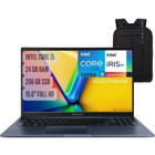 Asus Vivobook X1502ZA-EJ16441 Dahili Intel Iris Xe Graphics Eligible Intel Core i5 1235U 24 GB Ram 256 GB SSD 15.6 inç Full HD FreeDos Laptop + Notebook Çanta