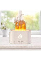 Ateştech Simülasyon 3d Alev Işığı 4.5 W 230 ml Aromaterapi Işıklı İyonizerli Taşınabilir Şarjlı Mini Sıcak-Soğuk Buhar Makinesi