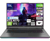 Asus ROG Strix G18 G814JIR-N6002 BT31 Harici GeForce RTX 4070 Intel Core i9 14900HX 16 GB Ram 512 GB SSD 18 inç Full HD Windows 11 Home Oyuncu Laptop