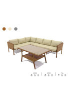 Elysian Rattan 6'lı Bahçe Koltuğu Krem Kahverengi