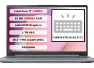 Lenovo IdeaPad Slim 3 15IRH8 83EM008NT R Dahili Intel UHD Graphics Intel Core i7 13620H 16 GB Ram 1 TB SSD 15.6 inç Full HD FreeDos Laptop