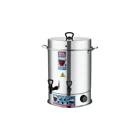 Warm Wasser 1000 W 4.5 lt Su Kapasiteli Çelik Tek Demlikli 60 Bardak Çift Musluklu Çelik Elektrikli Semaver Gri
