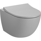 Vitra A0559 Seramik Kanalsız Arkadan Çıkışlı Gömme Duvara Sıfır Asma Gömme Klozet Gri + Vitra Sento Soft Slim Klozet Kapak
