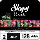Sleepy Black Premium Plus Organik 3 Adet 128'li Uzun Günlük Ped