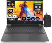 HP Victus S0014NT 77Z4M5EAW16 Harici GeForce RTX 4060 AMD Ryzen 7 7840HS 96 GB DDR5 Ram 512 GB SSD 16.1 inç Full HD Windows 11 Home Oyuncu Laptop