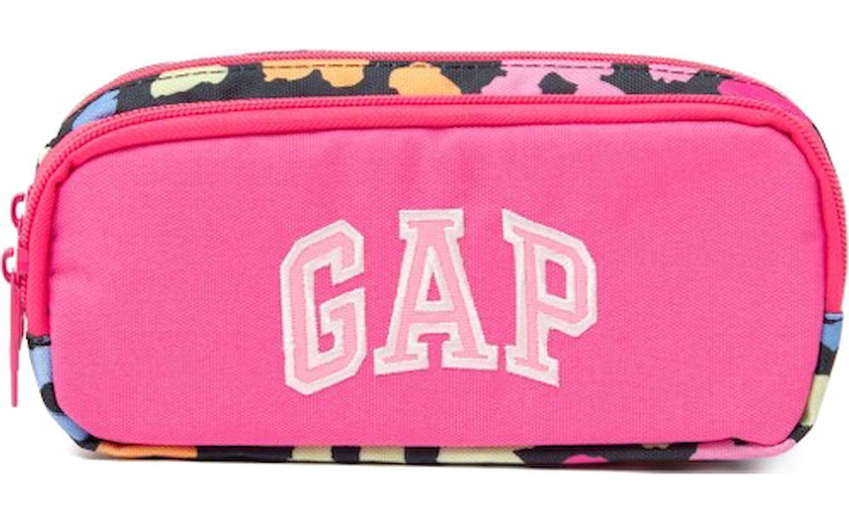 Gap Kids 12796 Pembe Desenli Bez Bölmeli 3 Gözlü Dikdörtgen Cüzdan Kalemlik