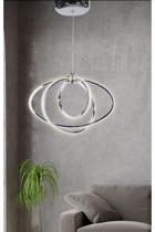 Naturel Lighting Balle Tekli Siyah Sarkıt Modern Halat Salon-Oturma Odası Avize