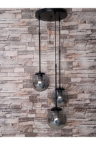 Woodhub Tekli Haki Rattan İskandinav Hasır Salon-Oturma Odası Avize