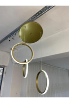 Ozyaydınlatma Tekli Beyaz Kristal Taşlı Modern Alüminyum Salon Avize
