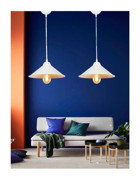 Elektroyou Defne Tekli Beyaz Ledli Modern Alüminyum Salon-Oturma Odası Avize