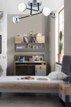 Sanctum 3'lü Bej Sarkıt Modern Alüminyum Salon-Oturma Odası Avize