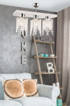 Apliqa Natali 5'li Beyaz Modern Cam Salon-Oturma Odası Avize