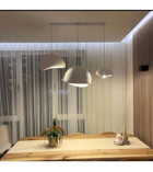 Begüsa Modes Tekli Beyaz Ledli Modern Metal Salon Avize