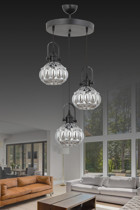 Eslight Tekli Altın Pasta Modern Kumaş Salon-Oturma Odası Avize