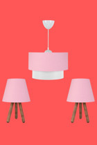 Art&Gift 2'li Kahverengi Modern Kumaş Salon-Oturma Odası Avize