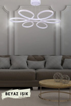 Özcan Aydınlatma 2830-1A-01 Tekli Beyaz Ledli Modern Cam Salon-Oturma Odası Avize