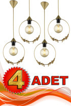 Begüsa 4'lü Kahverengi Sarkıt Modern Alüminyum Salon-Oturma Odası Avize
