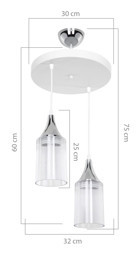 Luna Lighting 2711-6 Ivy 6'lı Sarı Küre Modern Metal Salon-Oturma Odası Avize