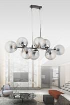 Avimonaydınlatma Clarus 5'li Siyah Ledli Modern Metal Salon-Oturma Odası Avize
