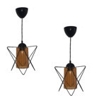 Retro Home Design Modern Tekli Mavi Hazeran Retro Hasır Salon-Oturma Odası Avize