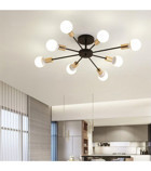 Lambadar Tekli Siyah Modern Metal Salon Avize