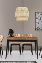 Lınear Tekli Kahverengi Modern Ahşap Salon Avize