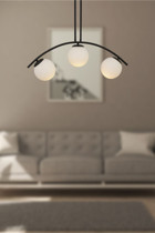Felicity Mirror 21 Tekli Altın Ledli Modern Ahşap Salon-Oturma Odası Avize