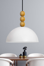 Bambulamp Tekli Beyaz Sarkıt Modern Plastik Salon-Oturma Odası Avize