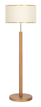 Vinner Milano Ahşap Ayaklı Tek Ayak Silindir Lambader 165 cm Krem