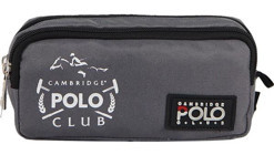 Cambridge Polo Club Urban Gri Desenli Bez Bölmeli Çift Gözlü Dikdörtgen Cüzdan Kalemlik